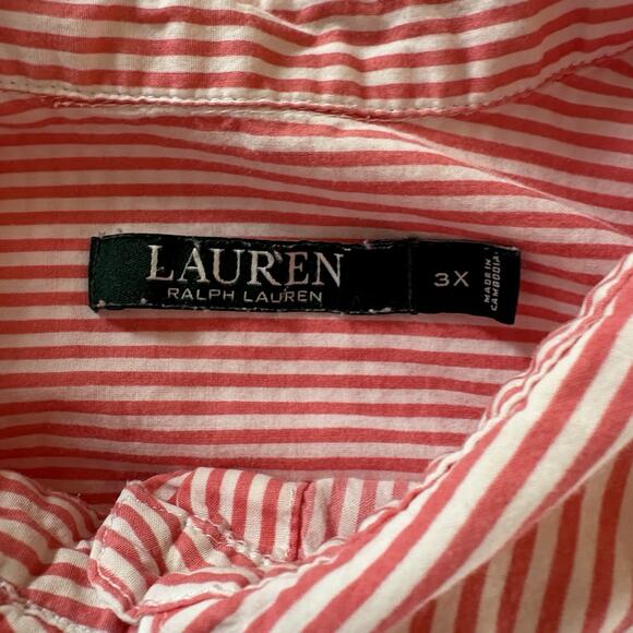 Lauren Ralph Lauren Women’s Pink Striped 3/4 Sleeve Sleep Shirt Nightgown Sz 3X - Picture 9 of 16